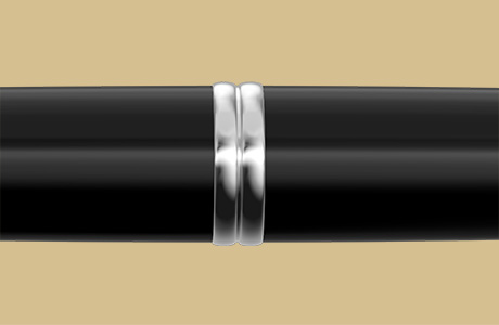 Bague stylo fintion rhodiée