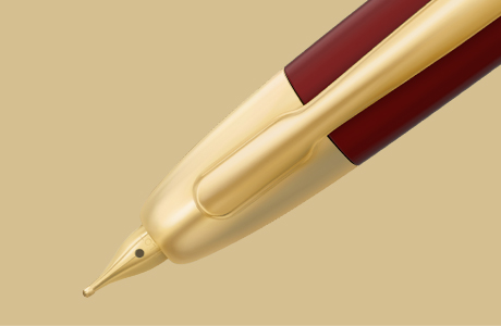 Plume stylo finition dorée